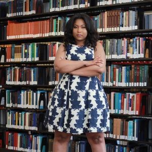 Vince Camuto A-Line Dress Cream & Navy